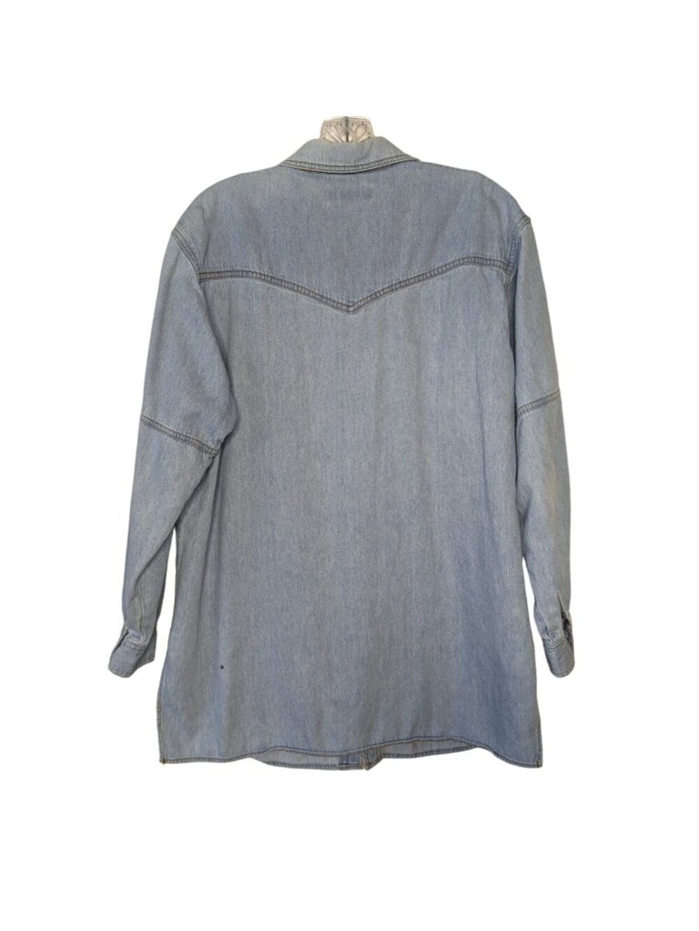 CASSINI Jeans long sleeve light blue fringe Cowgirl Western Vintage Shirt M - Picture 9 of 12